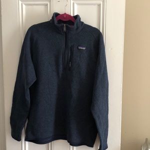 Men’s L blue Patagonia half zip Better Sweater